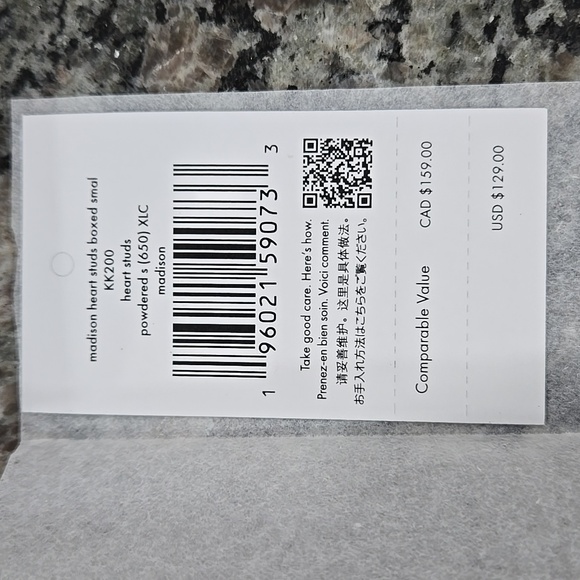 Kate Spade Madison Heart Studs Small Slim Card Case Powdered Sugar NIB - Picture 5 of 10